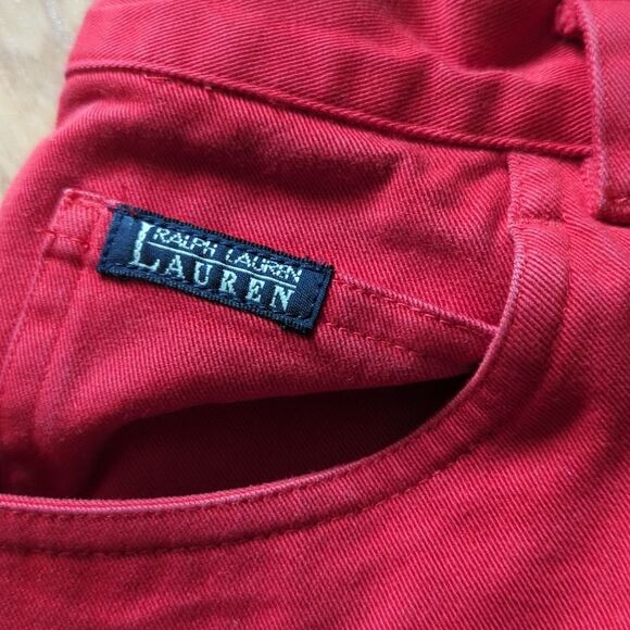 Ralph Lauren Vtg High Waisted Skinny Tapered Red Mom Jeans Size 6 Petite 24X27 - Picture 2 of 7